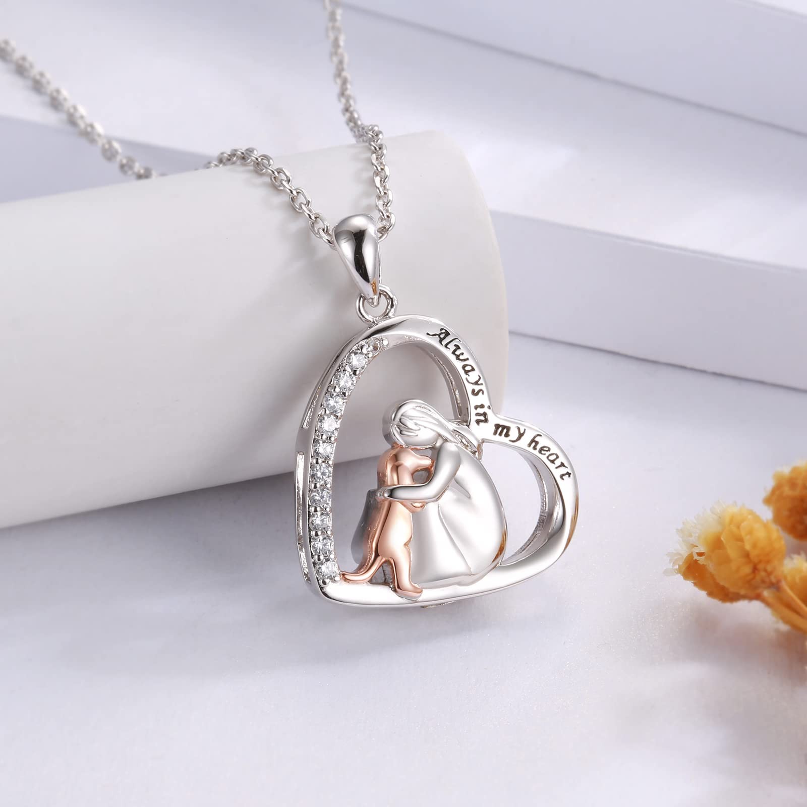 Sterling Silver Dog Urn Necklace for Pet Ashes – S925 Pet fur Cremation Memor…