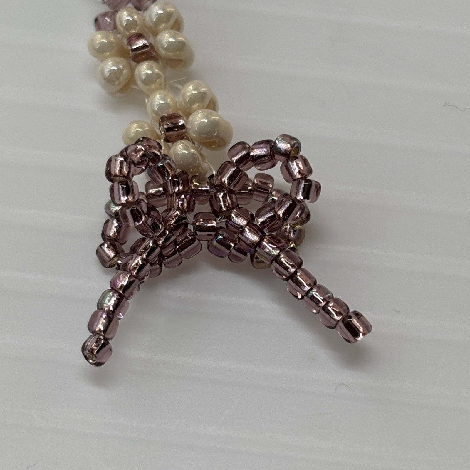 Cremation Ashes Keychain – Cremation Keepsake(white flower and rose gold ribbon)