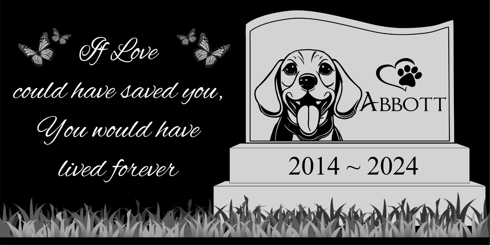 Pet memorial Engraved Marker, headstone Granite gravestone Boxer dog