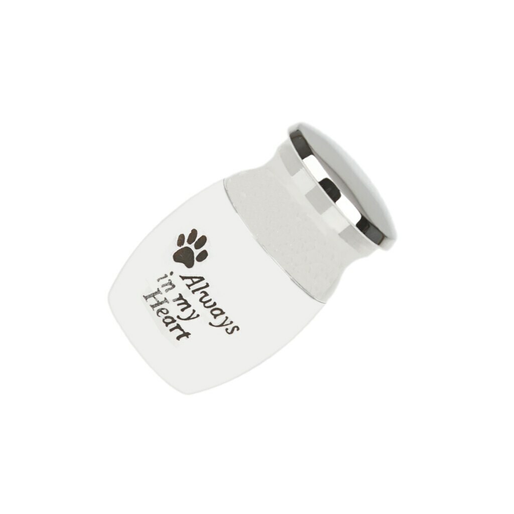 Pet Keepsake Urn Always in My Heart Paw Prints on Tiny Mini Dog Cat Sharing Gift