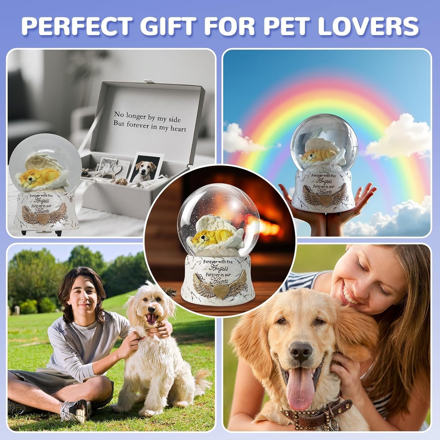 Indoor Angel Dog Music Globe – Heartfelt Memorial for Your Beloved Retriever