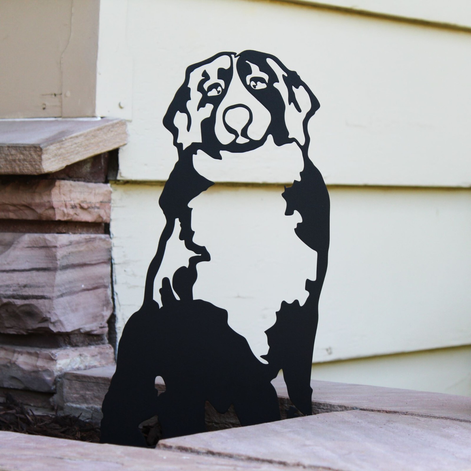 Swiss Mountain Dog Black Metal Silhouette