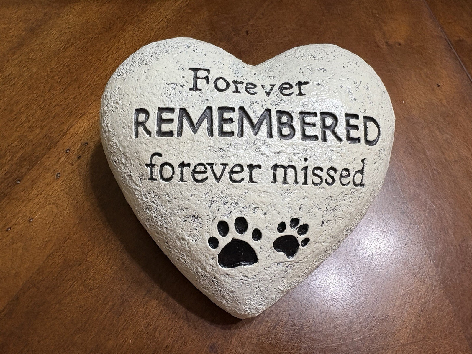 Pet Paw Print Memory Stone Forever Remembered Forever Missed Resin Stone New