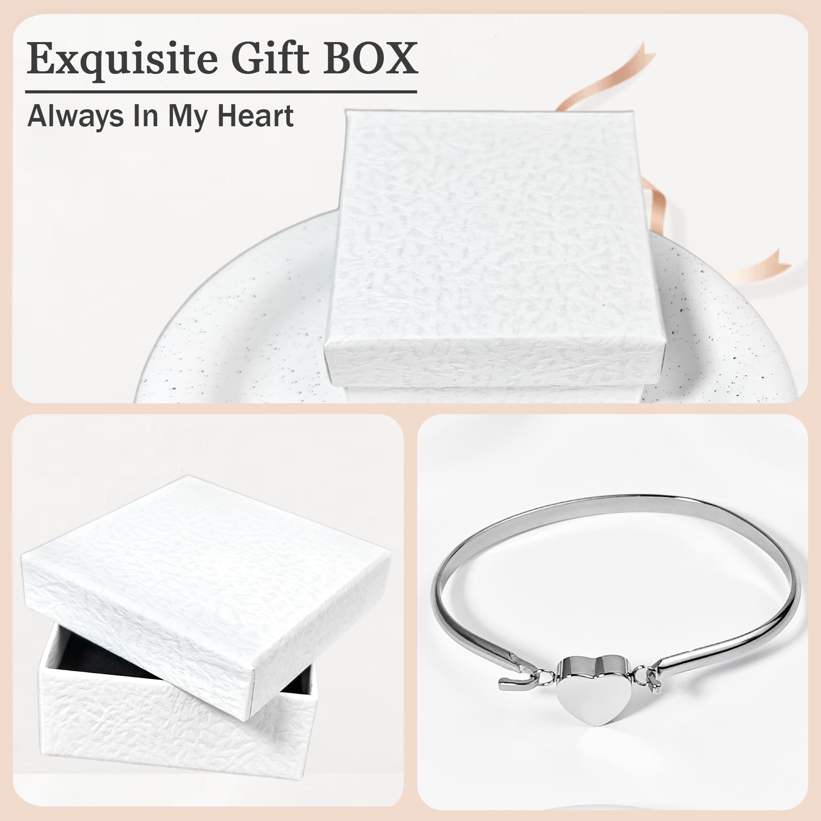 Silver Heart Urn Bracelet For Cats&Dogs Ashes Stainless Steel Waterproof