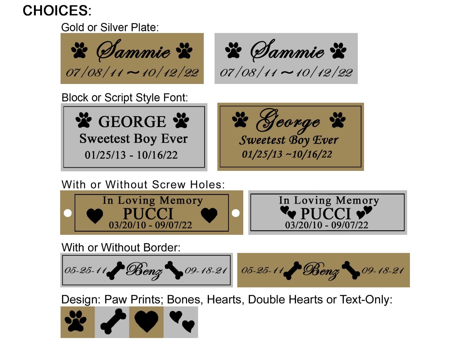 Custom Engraved Name Plate – Pet Loss Memorial – Made Your Way – Dog Cat Any Pet