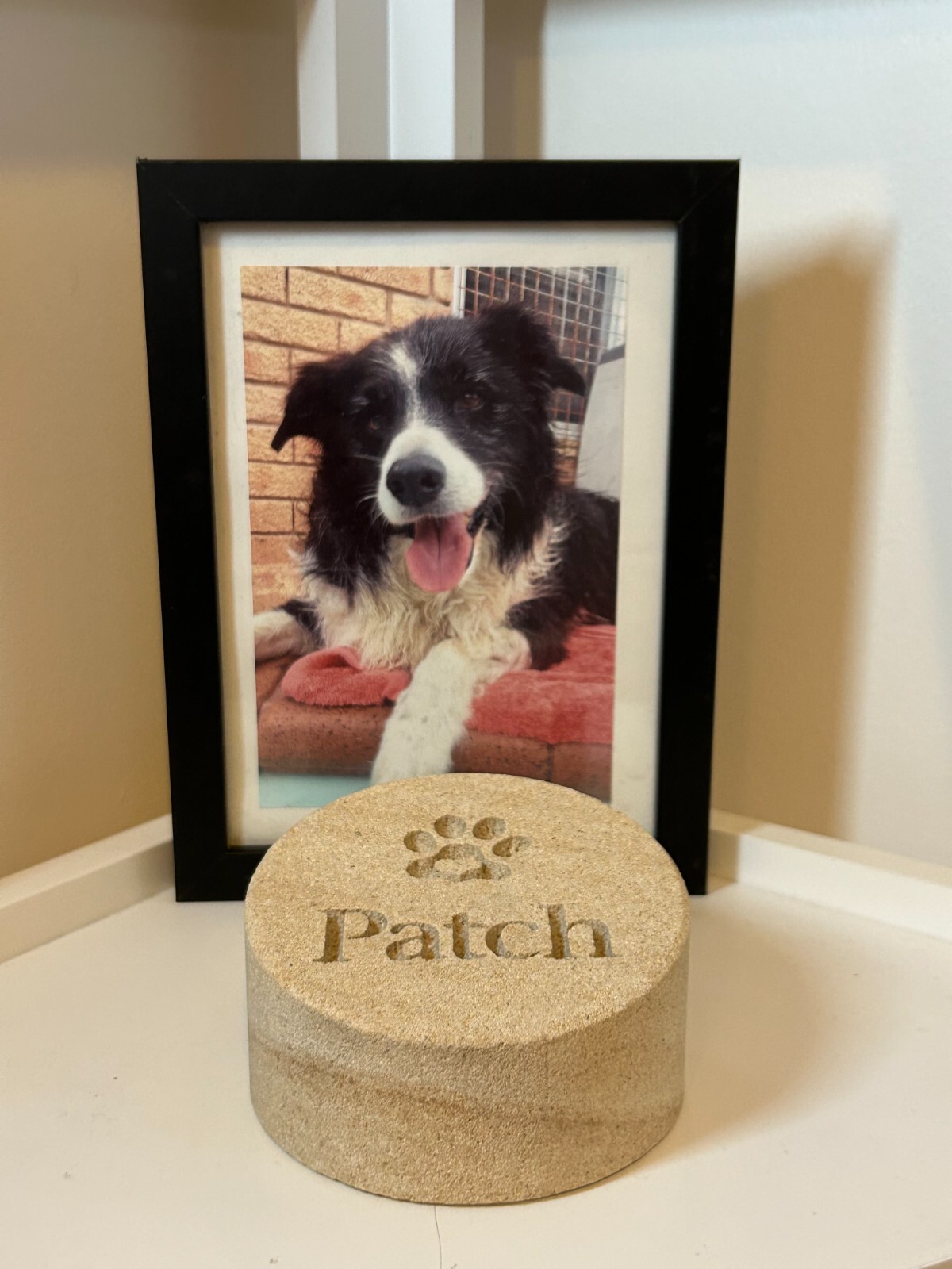 Memorial Keepsake for Pets Personalised Sand stone