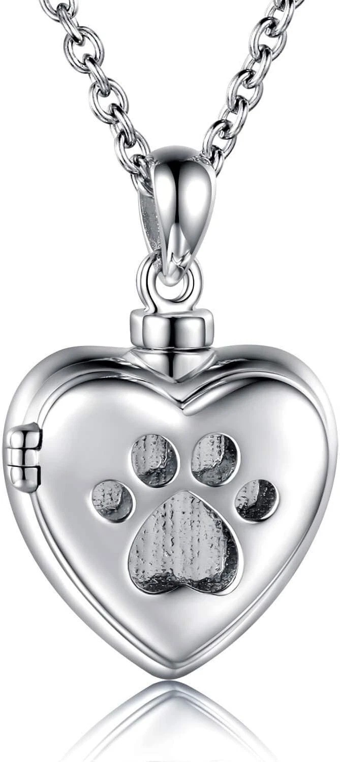Dainty Pet Memorial Jewelry – 925 Silver Ash Pendant Necklace for Grieving Souls