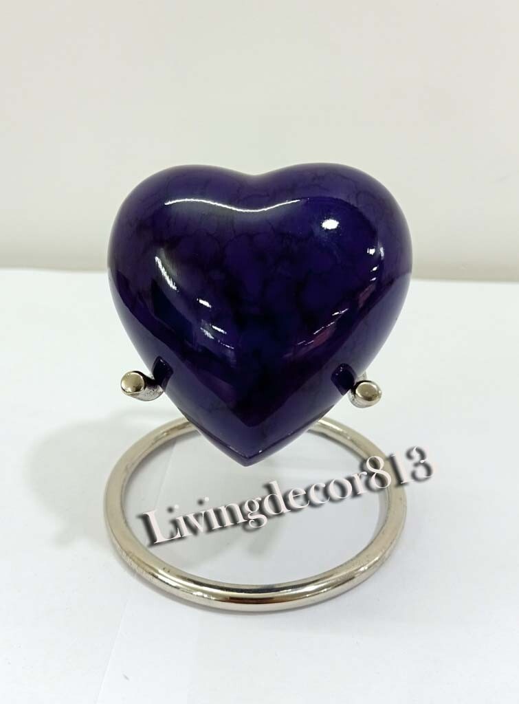 Heart Urn – Small Heart Urn – Purple Shine Mini Urn – Small Urns for Human Ashes