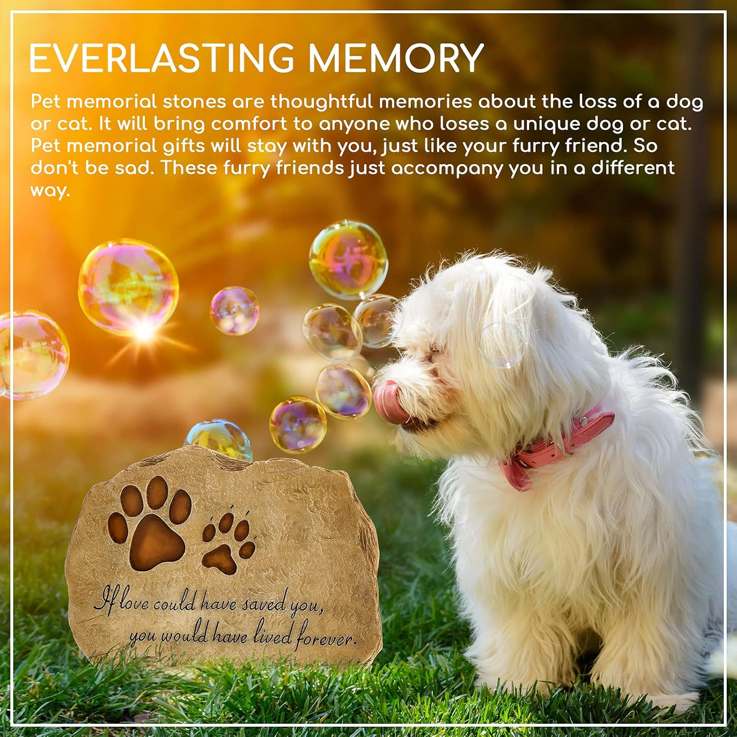 Dog Memorial Stone Dog Garden Memorial Stone Paw Prints Pet Headstone Resin Mar