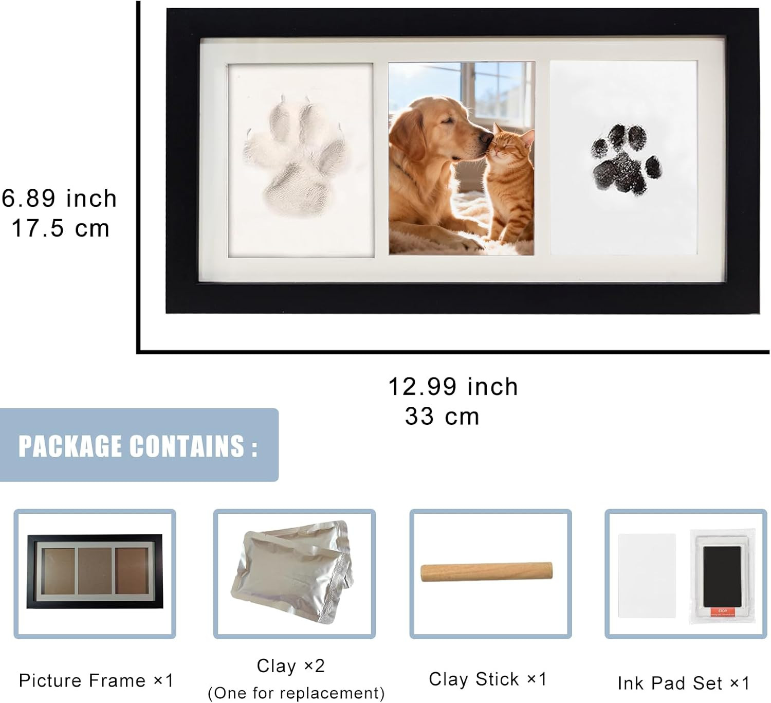 Paw Print Impression Kit Dogs Cats 2 Clay Large Ink Pad Pet Memorial Keepsake