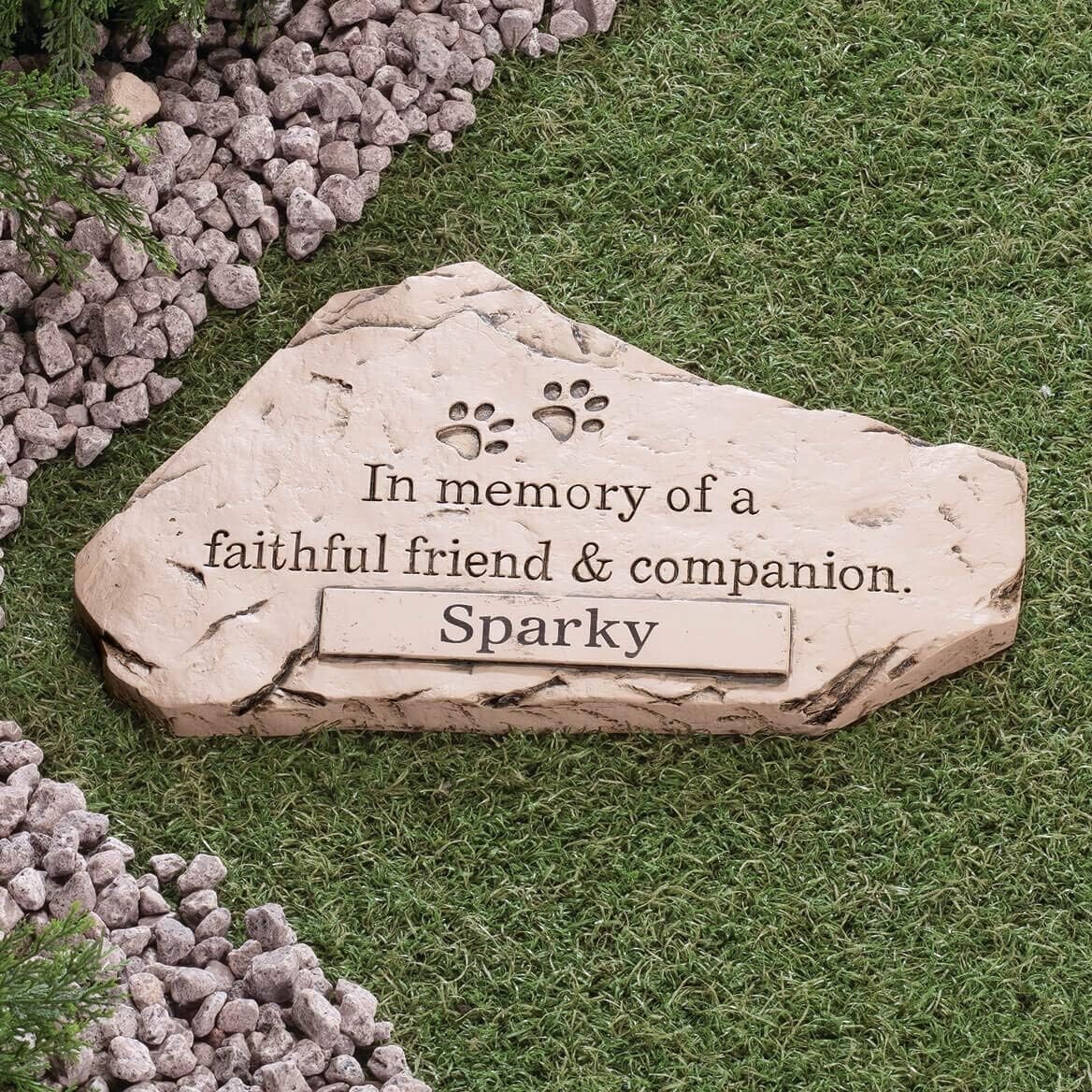 Personalized Pet Memorial Garden Stone NAME Dog Puppy Cat 3D Grave Marker Plaque