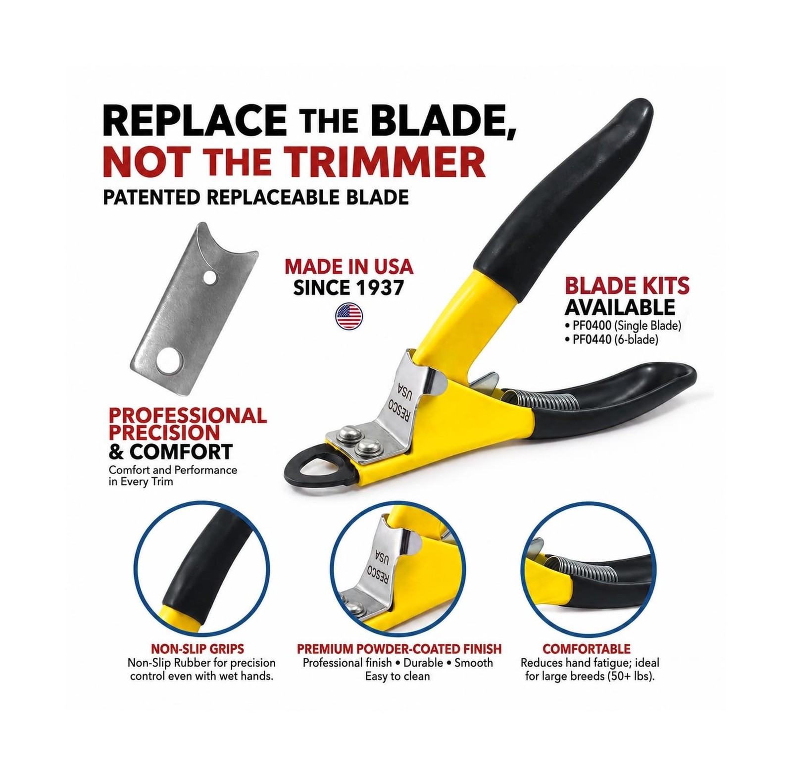 Resco Deluxe Dog Nail Clippers for Large Dogs – Professional USA-Ma… Fast Ship