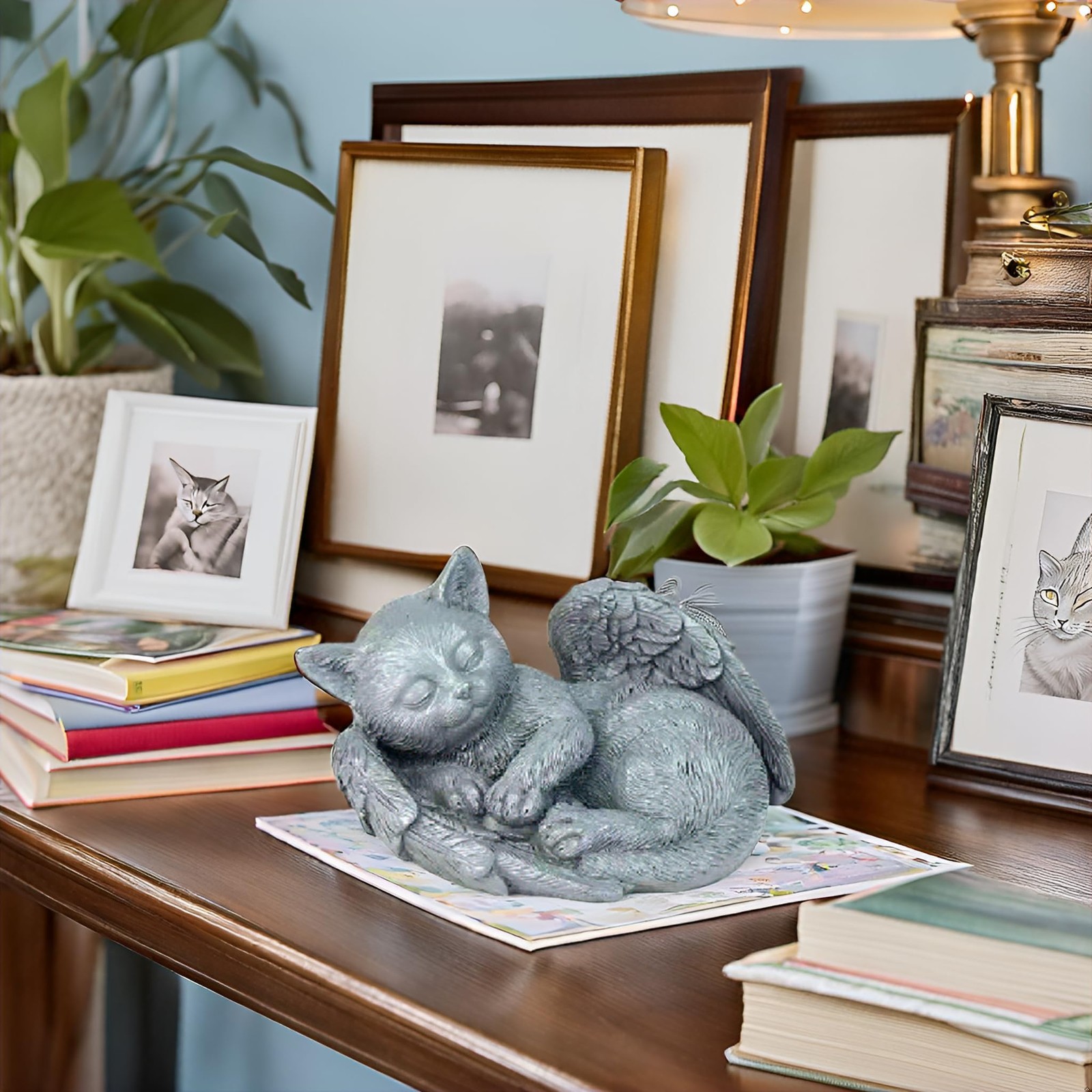 Sengocis Small Cat Memorial Stone Commemorates Our Lost Fur Small, Gray