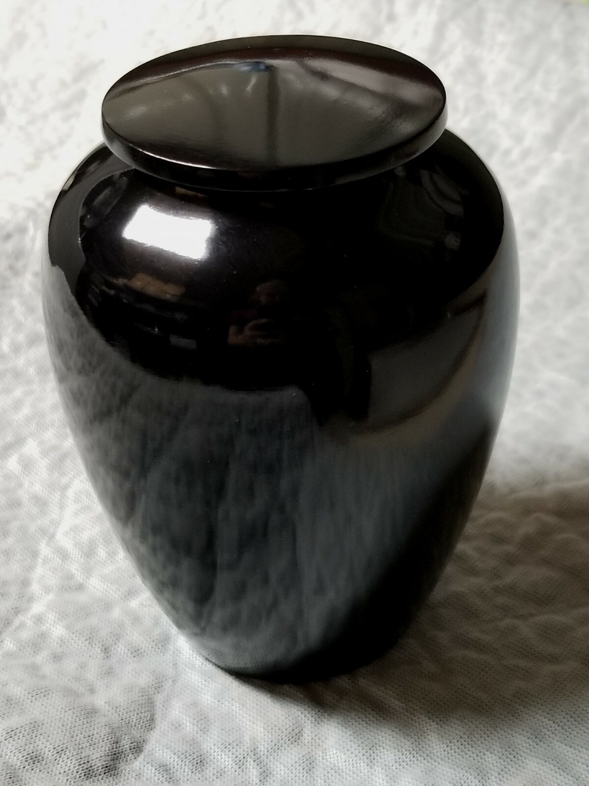 BLACK Zoophilous SMALL Aluminum Vase Style Urn Pet Ashes