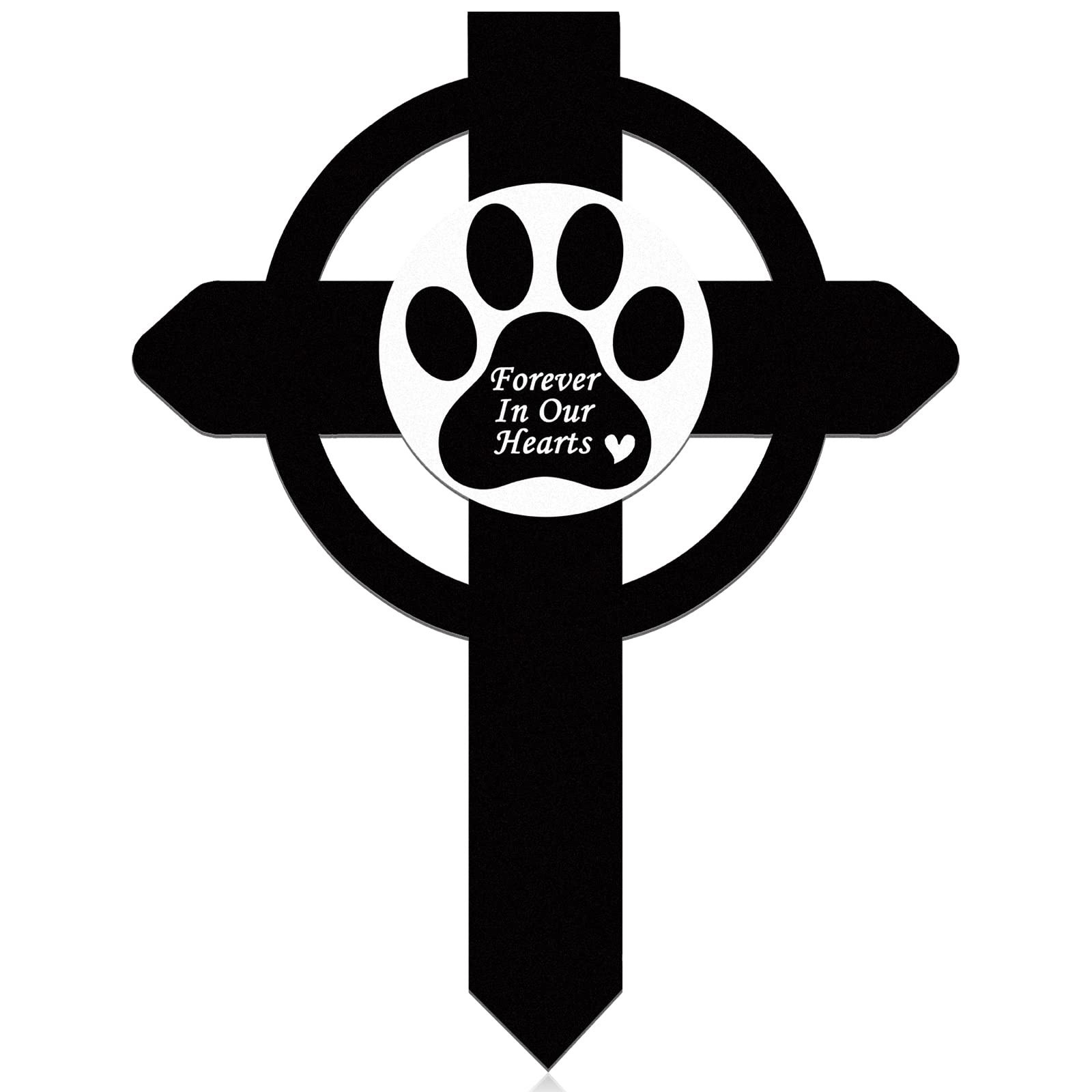 Dog Pet Grave Markers Metal Pet Memorial Stake Paw Print Memorial Plaque Cros…