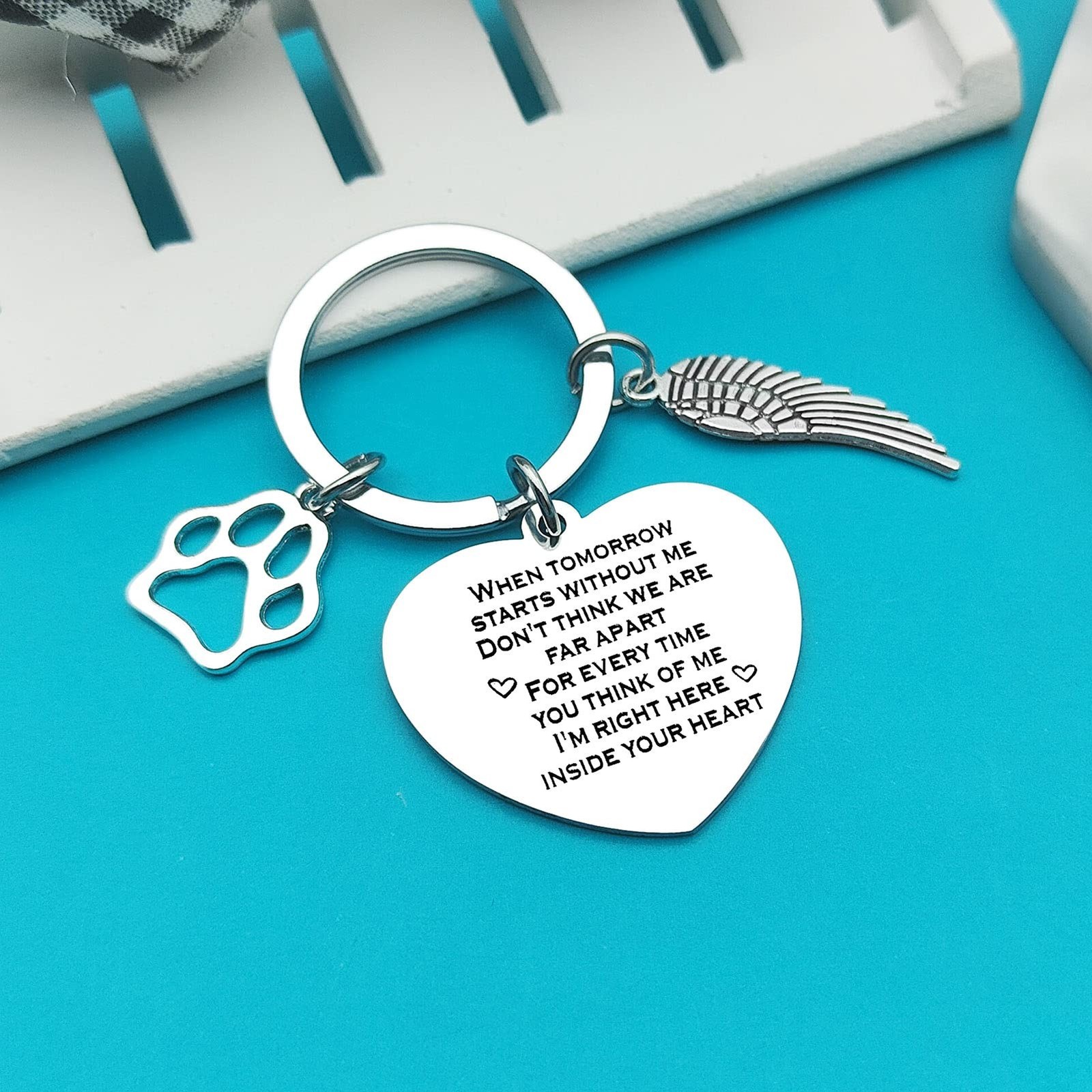 Xiahuyu Pet Memorial Keychain Pet Loss Gifts Loss of Dog or Cat Memorial Gift…