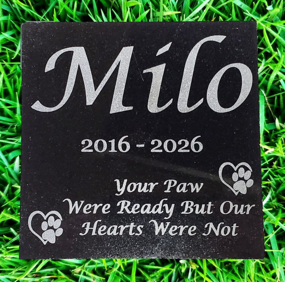 Grave Marker Headstone Garden Pet Loss Memorial Burial Granite Stone Plaque d12