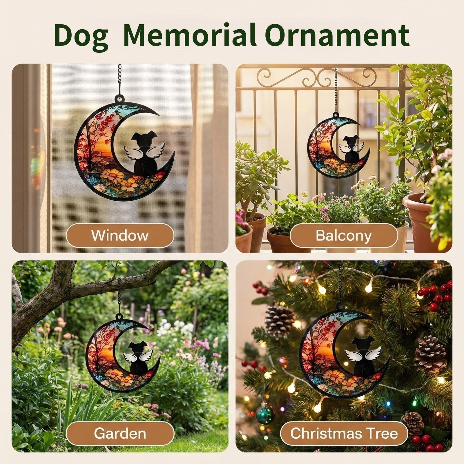 Dog Memorial Gifts,DIY Angel Dog Suncatcher Memorial,Loss of Dog Sympathy Gif…