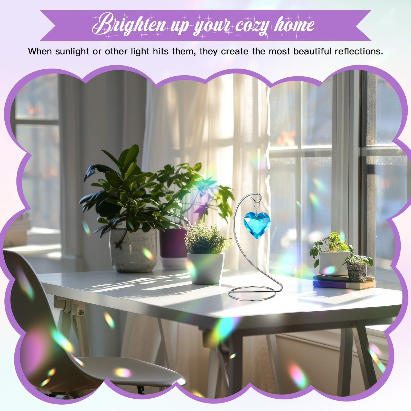 Novabright Tabletop Sympathy Gift with Stand Crystal Suncatcher Ornament Chri…