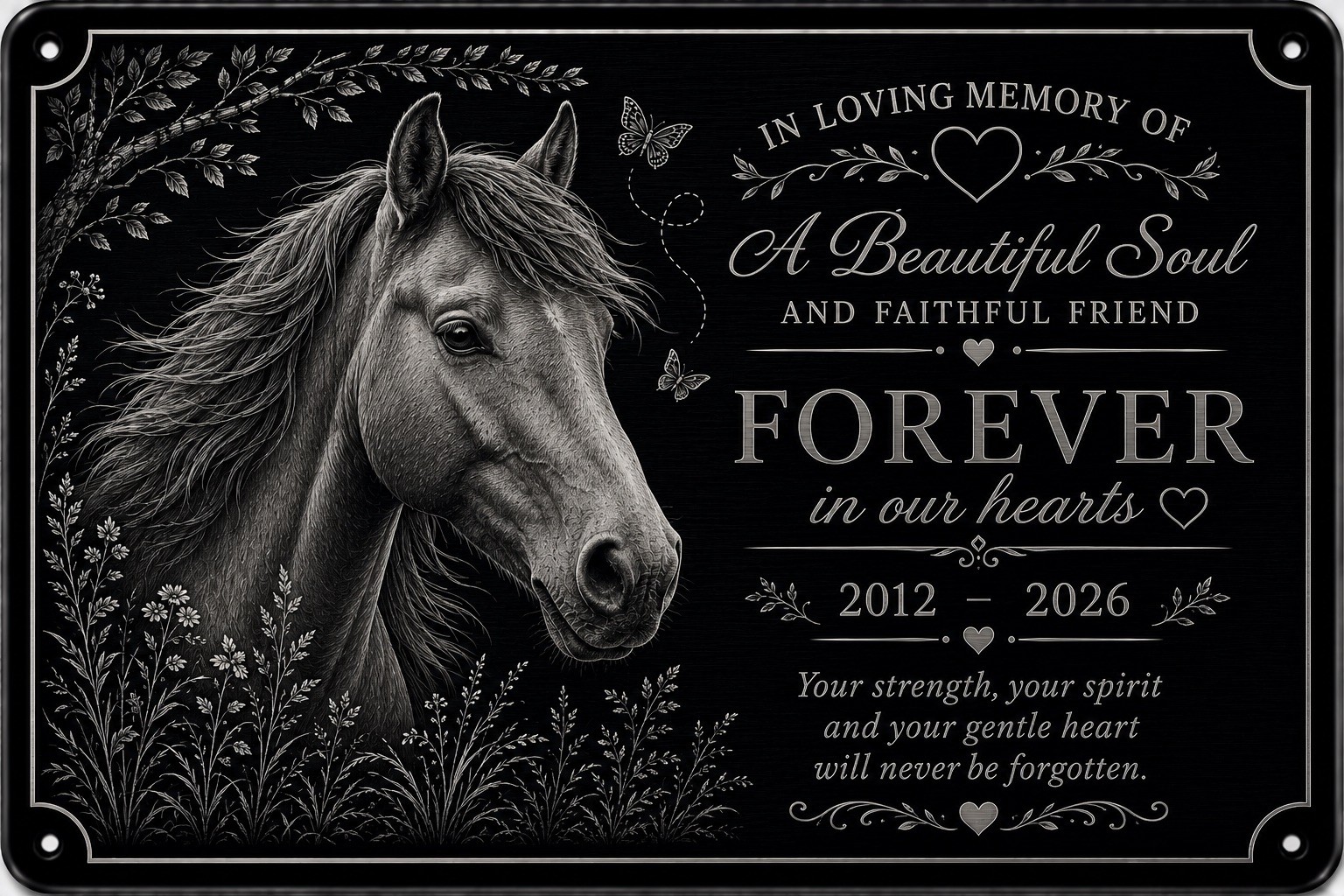 Personalised Pet Memorial Plaque Custom Photo Engraved Aluminium Dog Cat Horse