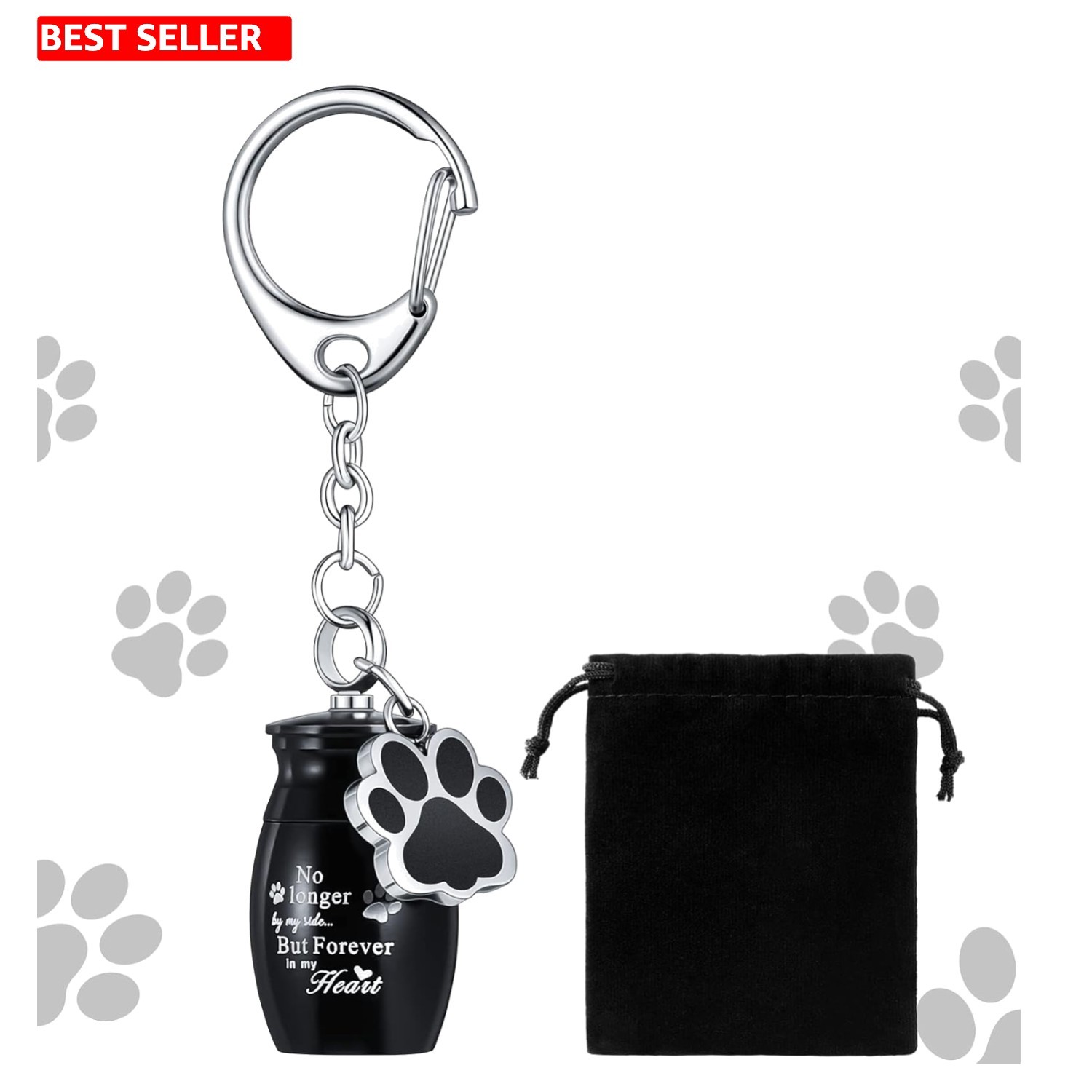 Pet Ashes Keychain with Beautiful Paw Design – Durable Stainless Steel Keepsake