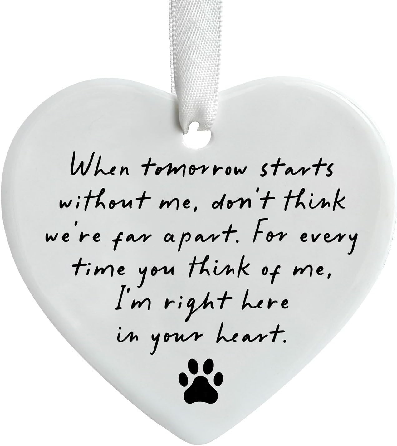 Pet Memorial Ceramic Heart Keepsake, “When Tomorrow Starts Without Me” Rememb…