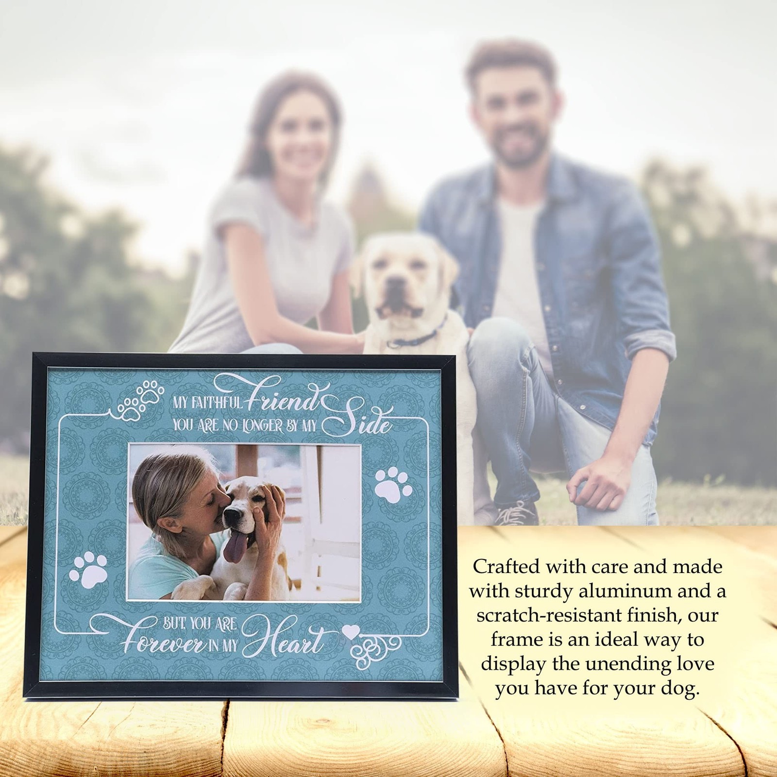 Majestic Zen Dog Memorial Picture Frame, Alum-Memorial Frame-M-24, Holds 4×6 …