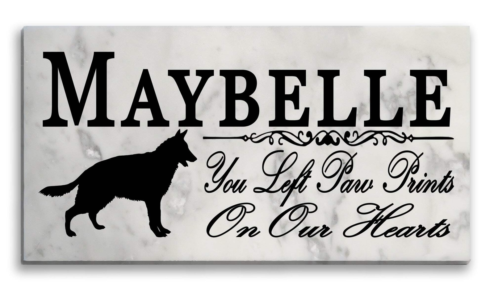German Shepherd Memorial Stone Personalized Dog Garden Rock Grave Marker Outdoor
