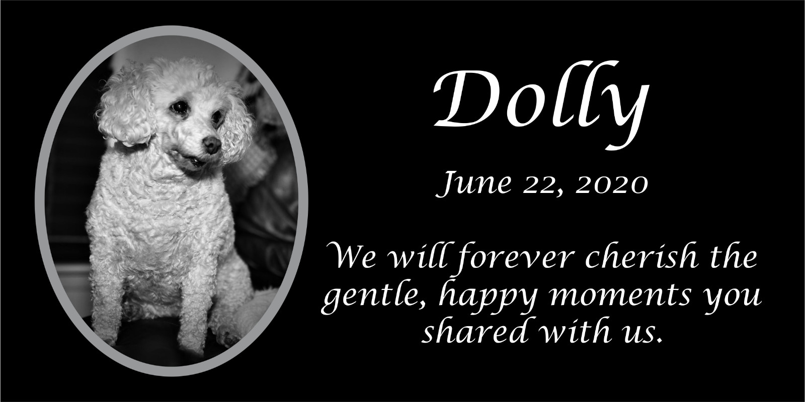 Personalized Pet Stone Memorial Grave Marker Granite Plaque Animal Human dog