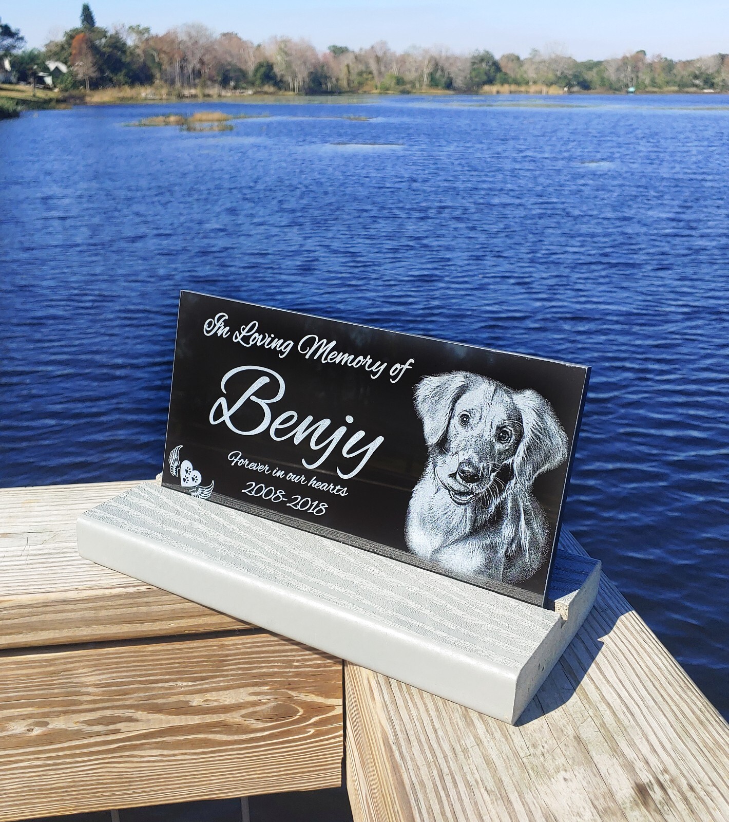 12×6 Memorial for Dog, cat, horse, chicken, pet tombstone, dog headstone, grave