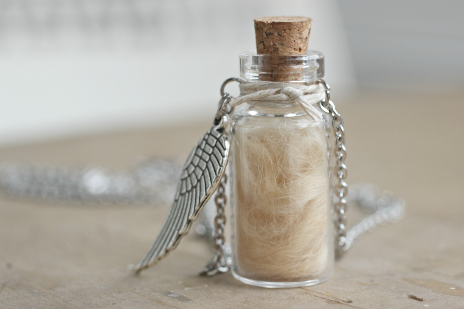 Pet Fur Bottle Pendant, Pet Memorial Gifts, Pet Hair Keepsake, Urn Necklace