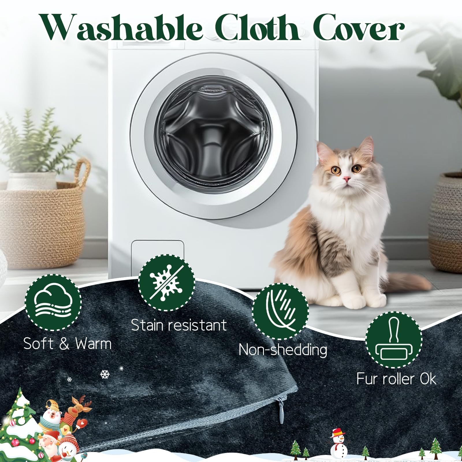 Outdoor Pet Heating Pad 18×28 Inch, Safe Heated Pad for Dogs and Cats with 12…