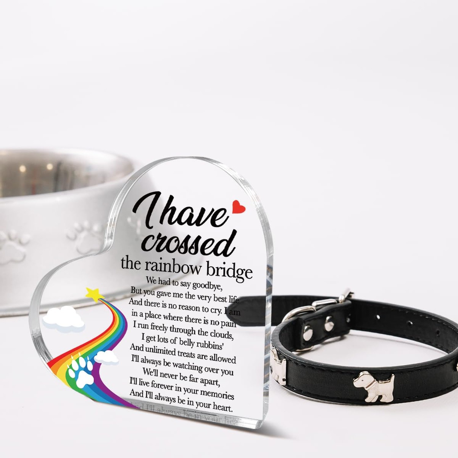 Rainbow Bridge Pet Loss Sympathy Gift Dogs Cats Memorial Acrylic Plaque,Loss …