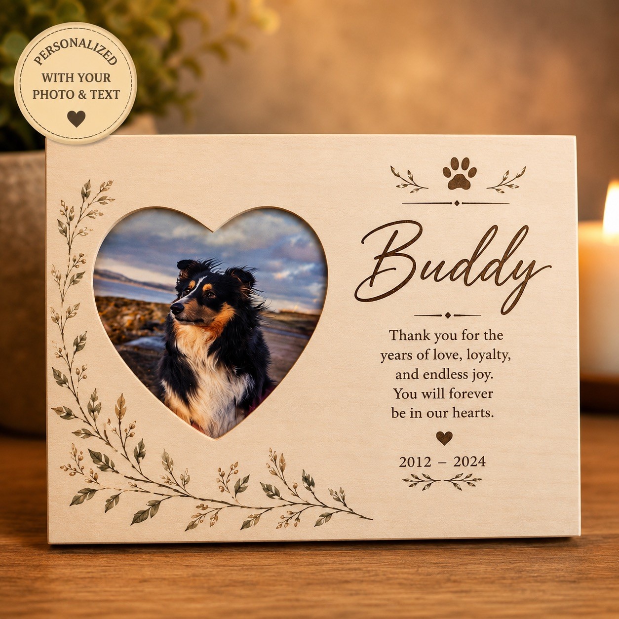 Personalized Style Pet Memorial Frame – Forever In Our Hearts