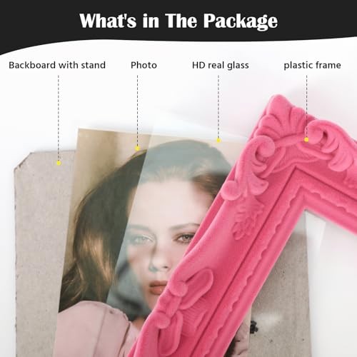 4×6 Pink Picture Frame for Drwaings Prints, Small Colorful 4×6″ S002-Rose Pink