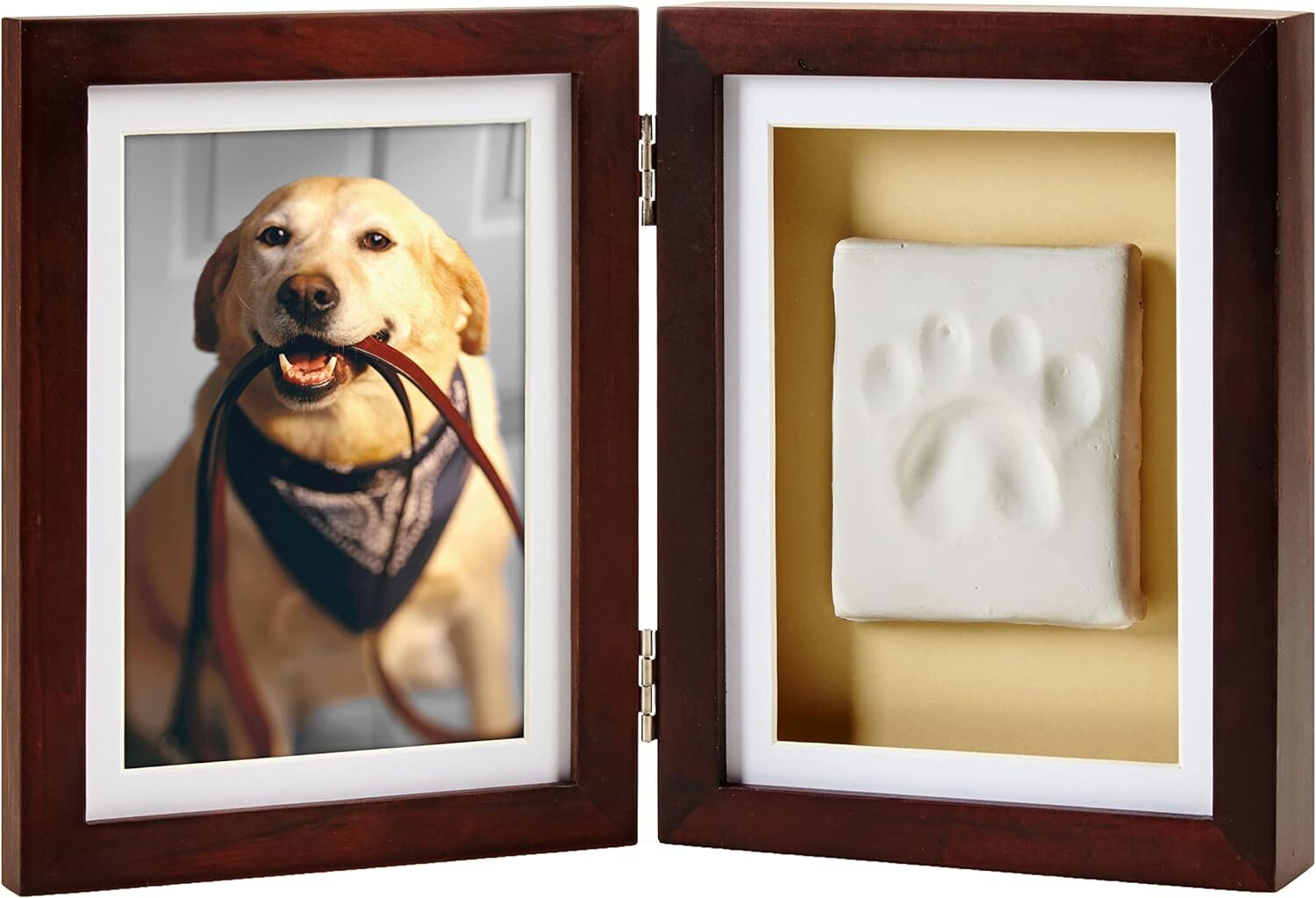 Pet Paw Print Photo Frame with Clay Imprint Kit, Pawprint Making Kit, Cat or Dog