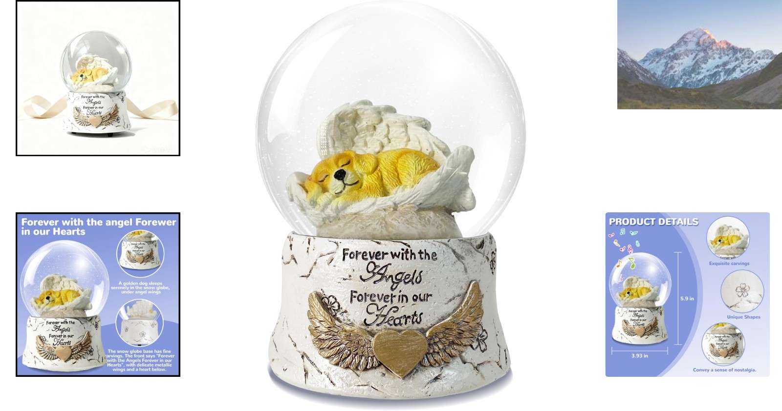 Indoor Angel Dog Music Globe – Heartfelt Memorial for Your Beloved Retriever