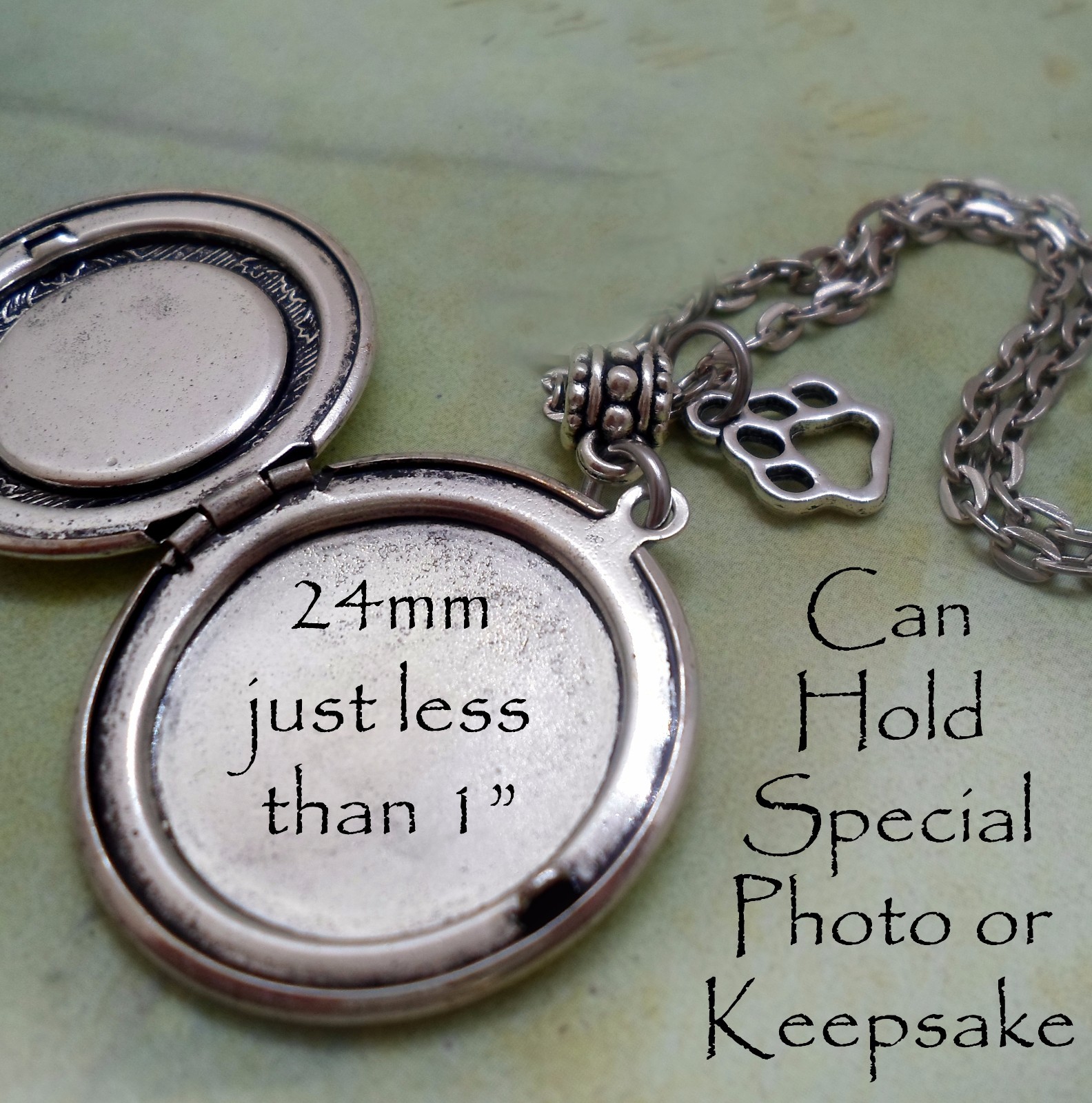 No longer by my side but forever in my Heart, Pet Memorial Locket w-Your Photo