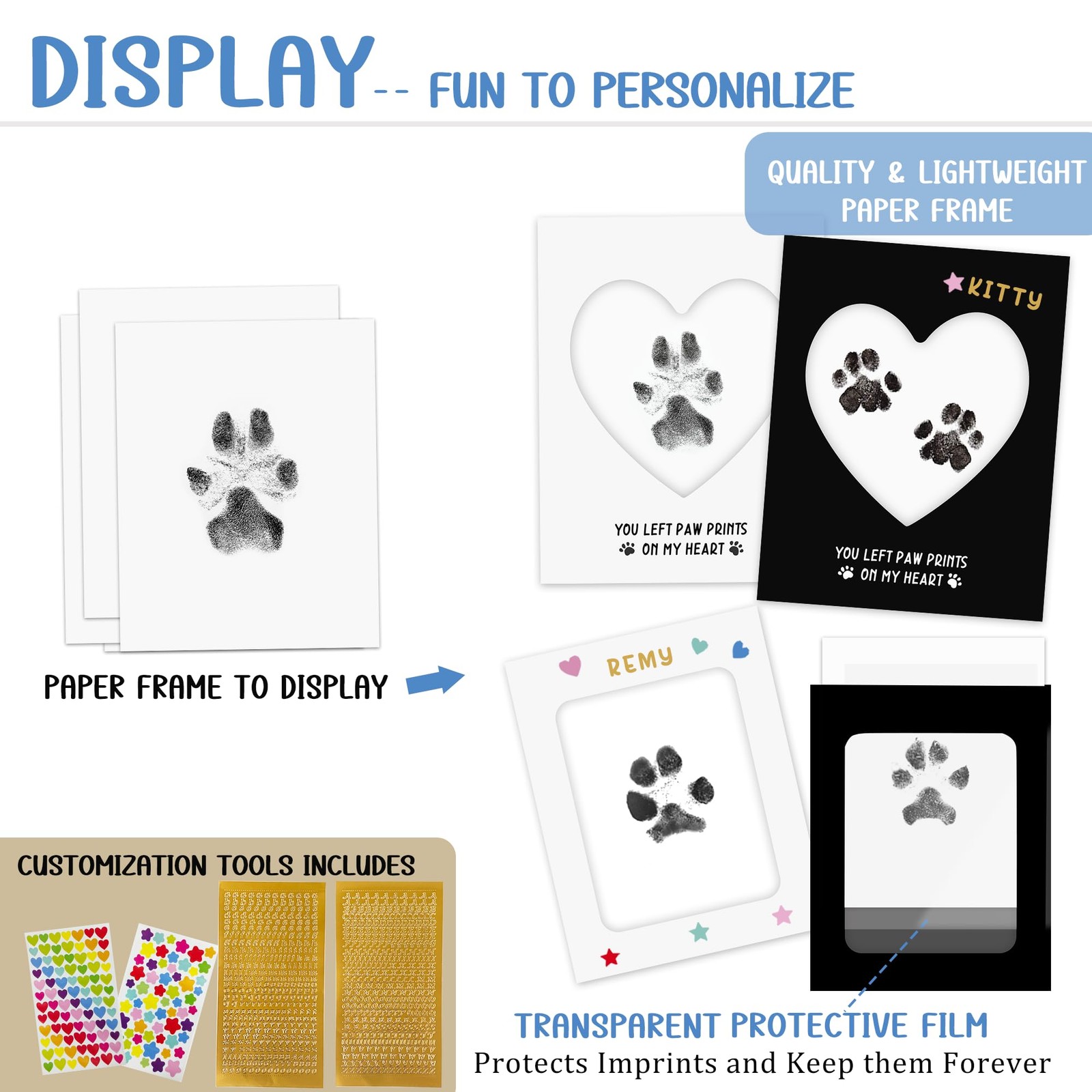Paw Print Kit,Clean Touch/Inkless Ink Pad for Dog/Cat Pawprints,Paw Print Sta…