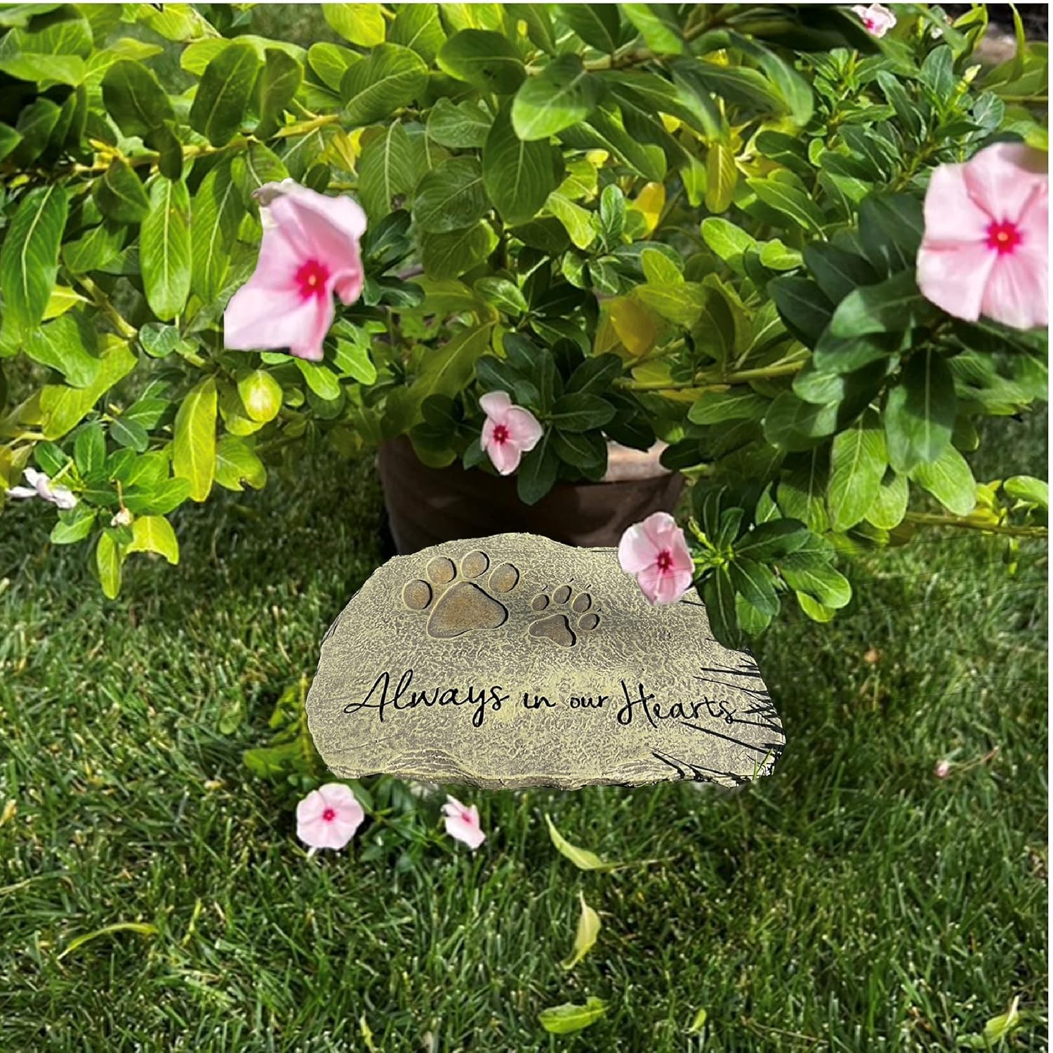 Lily’s Home Pet Memorial Stone – Cat or Dog Grave Marker – Durable Waterproof Ga