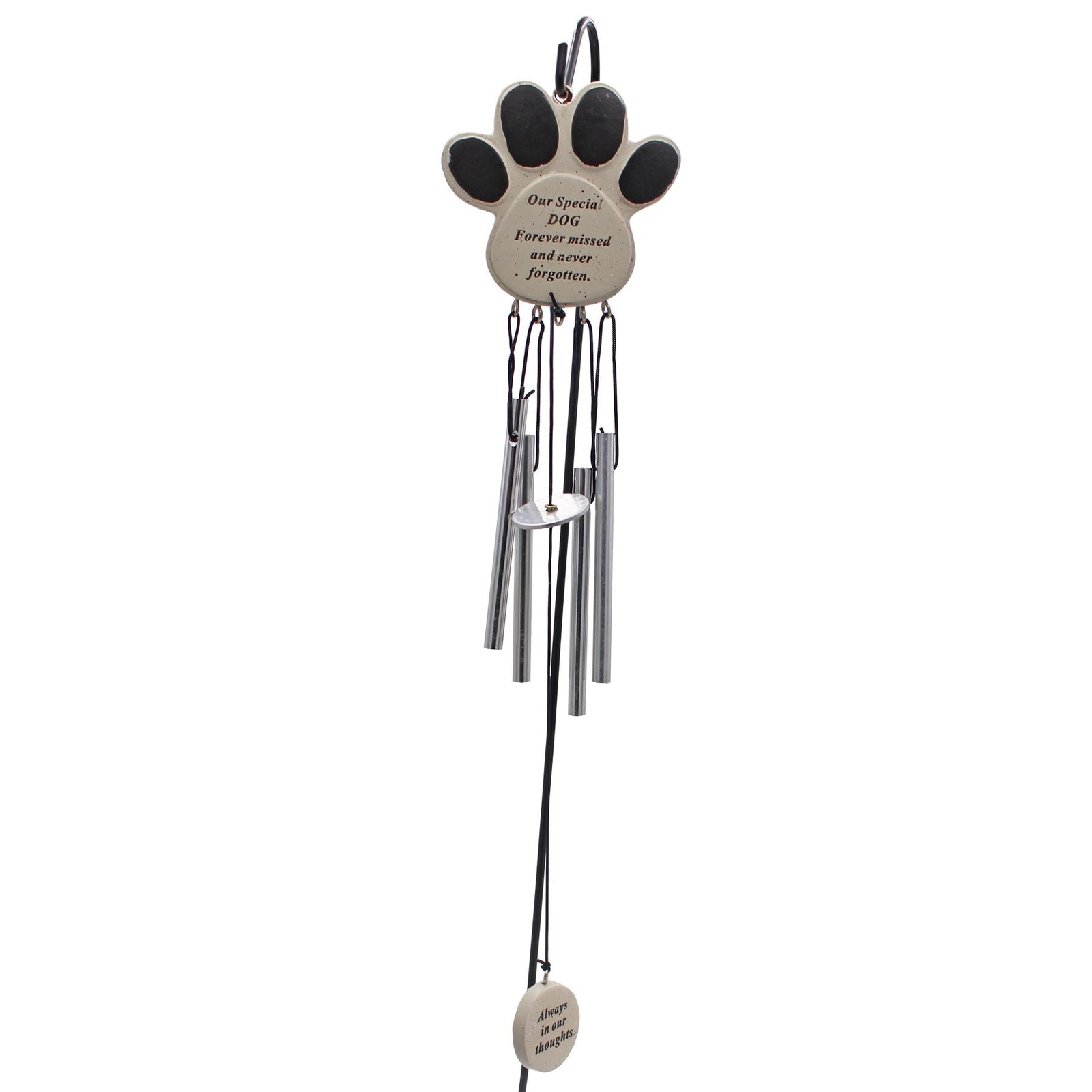 Pet Hanging Wind Chime with Paw Print and Message – Our Special Dog
