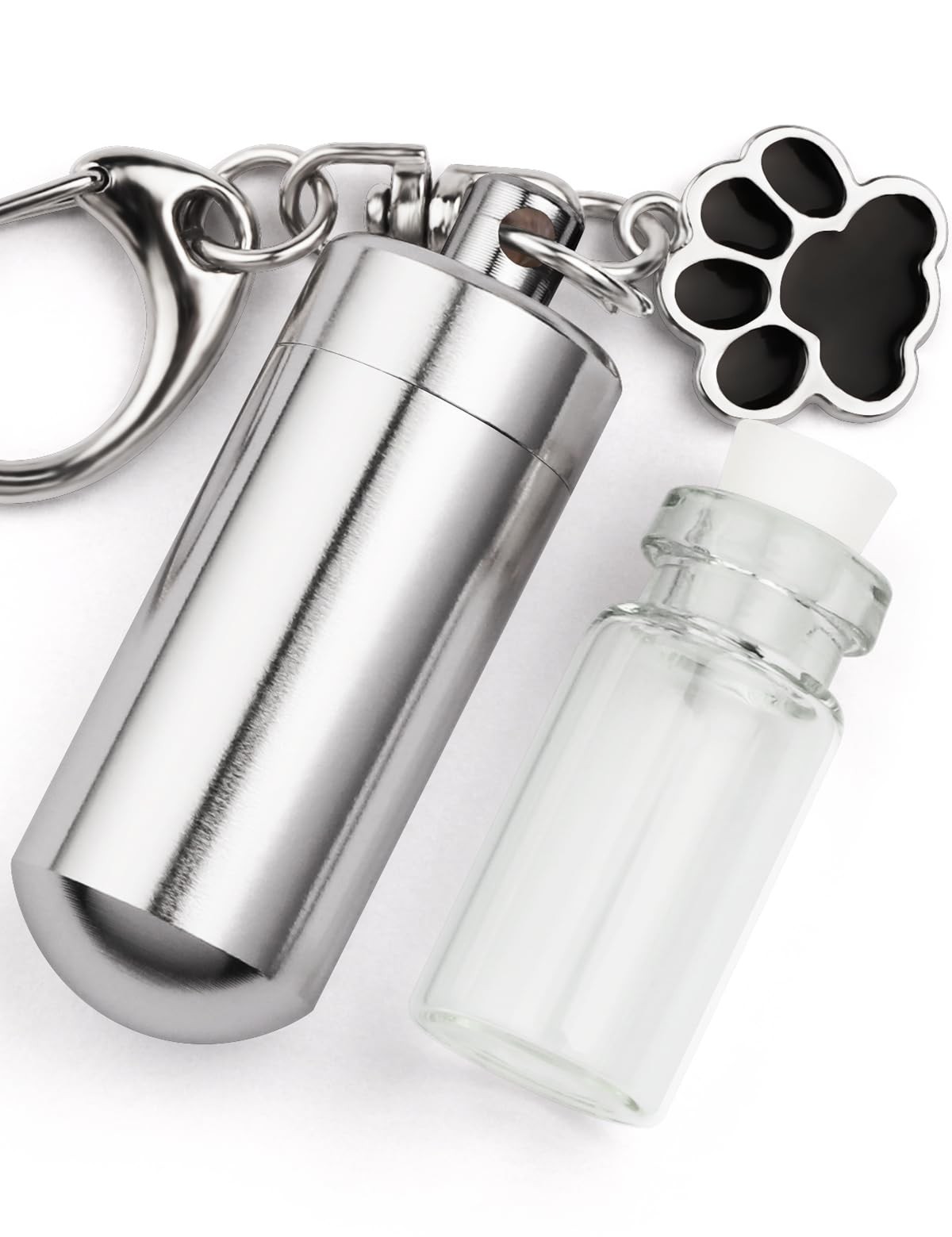 Waterproof Cremation Pet Urns Keychain for Dogs Ashes, Cylinder Cat Dog Urn f…