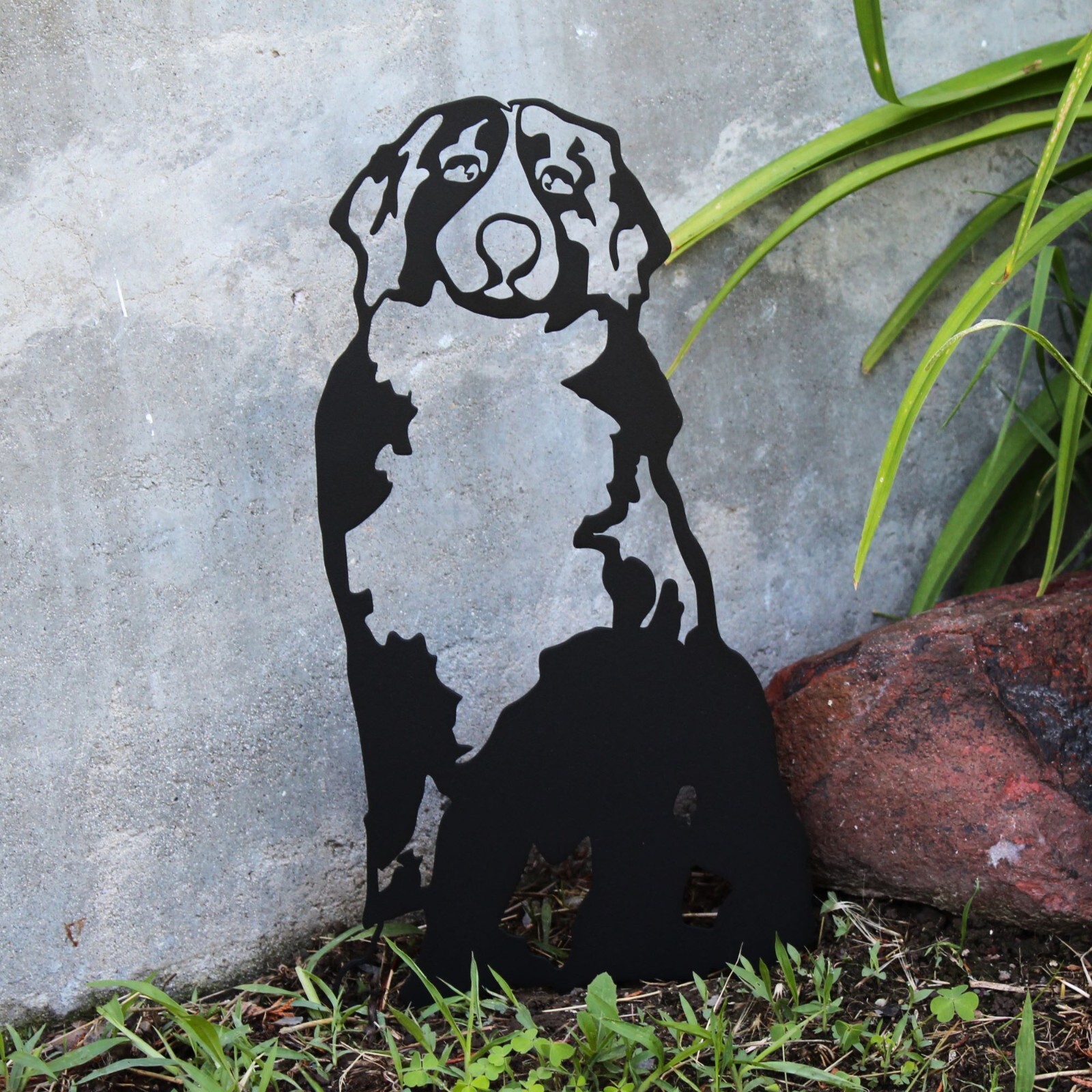 Bernese Mountain Dog Black Metal Silhouette