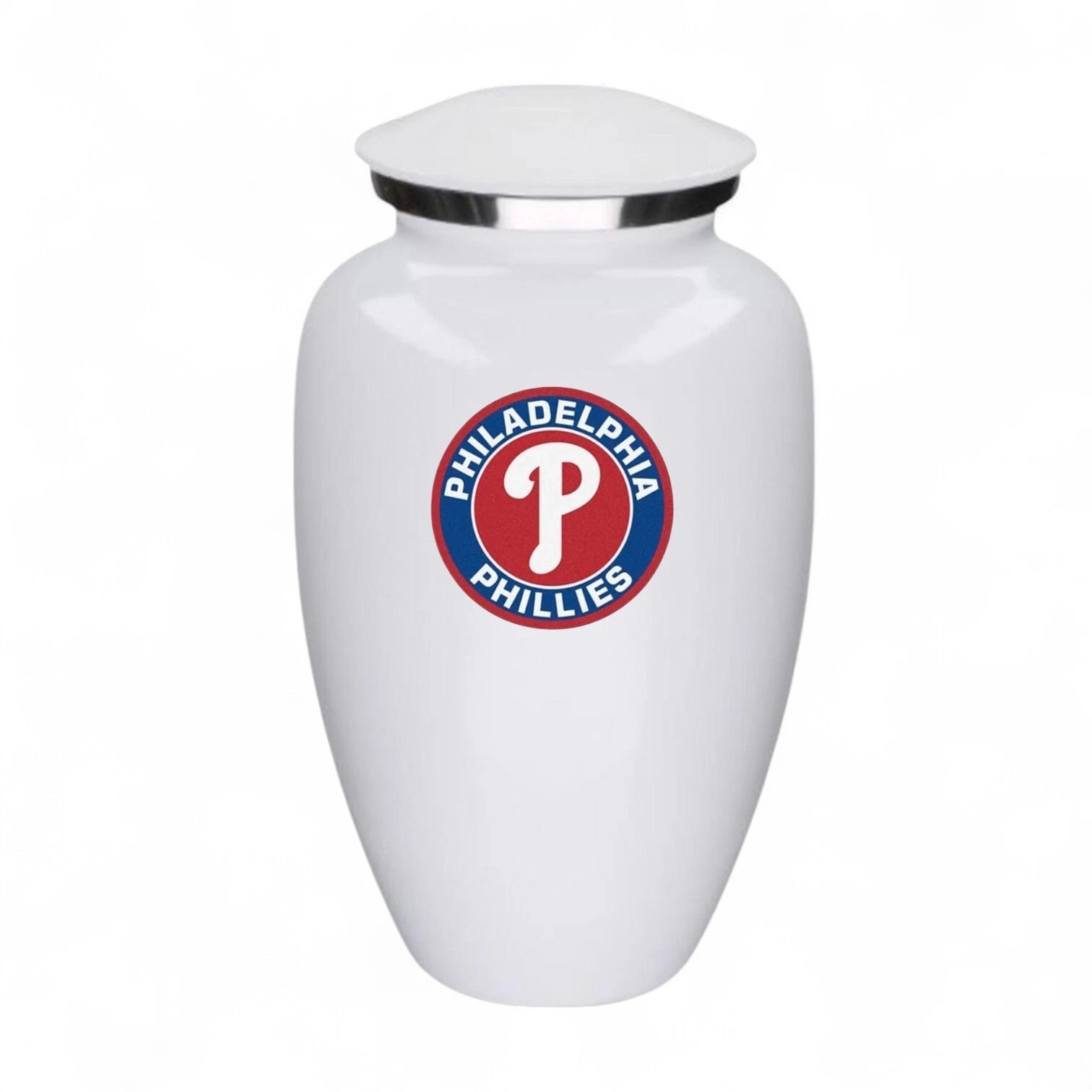 Large Aluminum Philadelphia Baseball Theme Cremation Urn Adult Human Ashes w/Bag