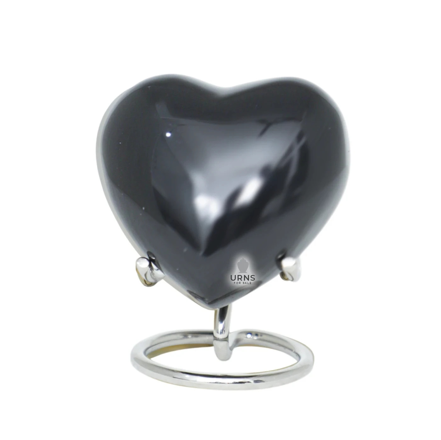Satori Onyx Heart Brass Keepsake Urn for Ashes – Timeless Love Memorial