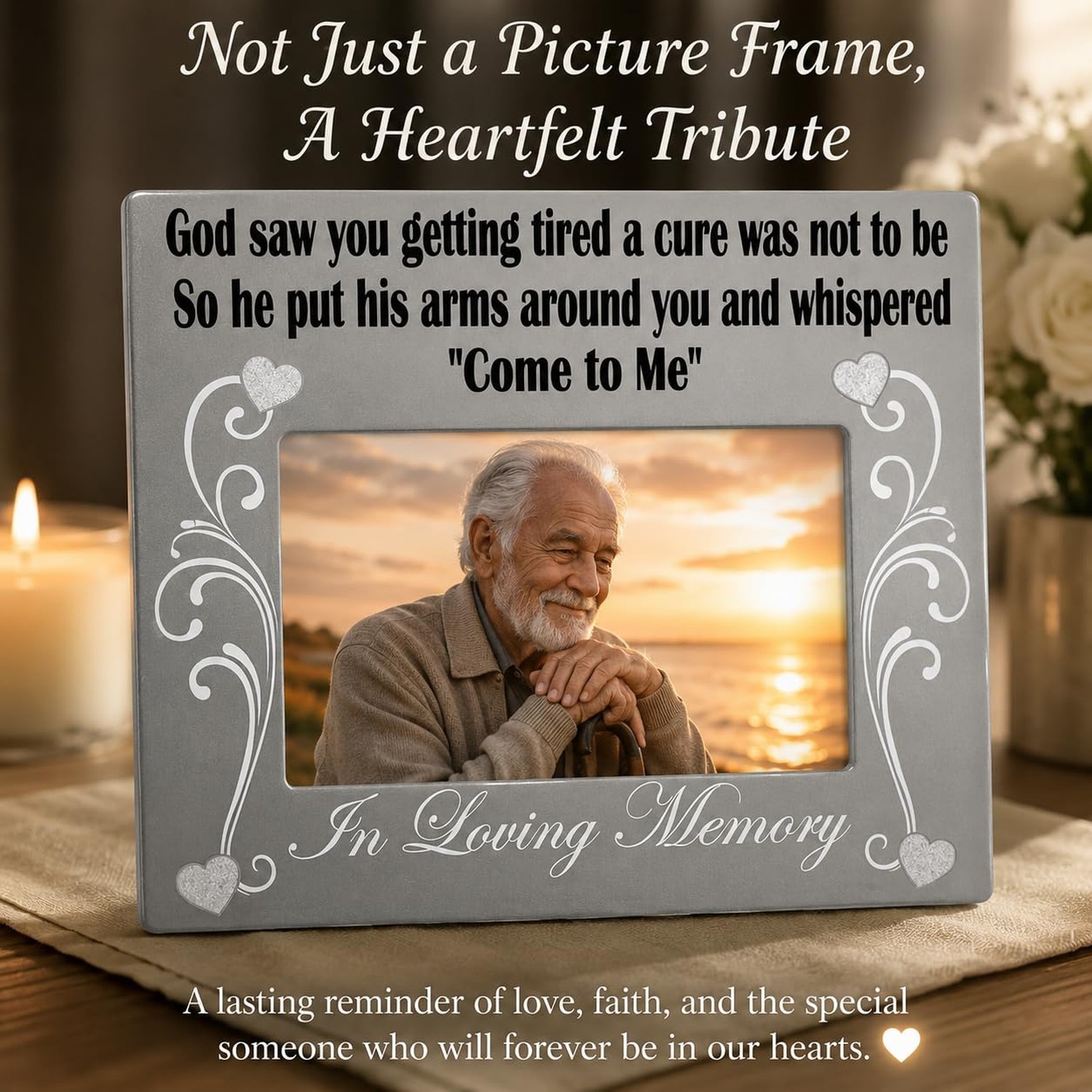 In Loving Memory Picture Frame for Loss of Loved One – Sympathy Memorial P