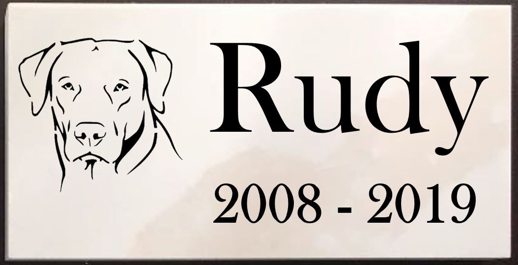 8 inch x 4 inch Pet Memorial Marble sign, Personalized Engraved Marble