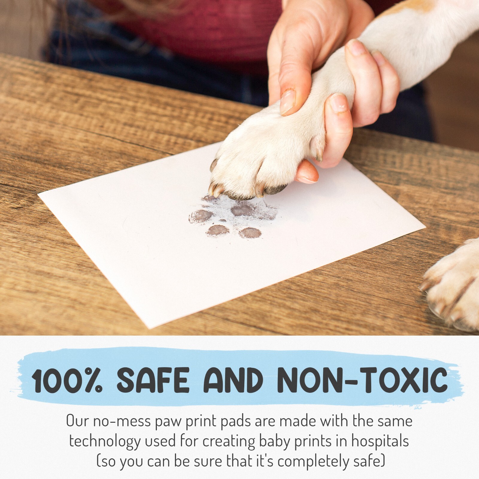 Pet Inkless Wipe Paw Print Kit – 100% Safe and Pet-Friendly for Your Dog or Cat