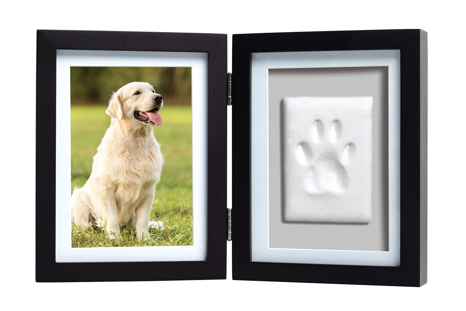 Pearhead Pet Paw Print Photo Frame With One Size, Black Pawprint Desk