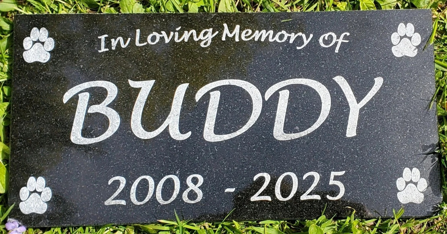 Pet Memorial Grave Marker Headstone Garden Plaque Dog Granite Cemetary Stone t12